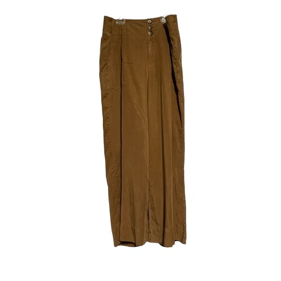 V High-Waisted Wide-Leg Pants With Button Closure & Pockets Womens Size 27 - Picture 1 of 4